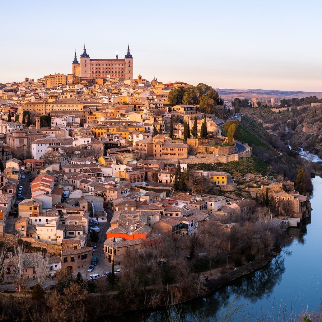 Photo showing an aerial view of the Alcazar of Toledo